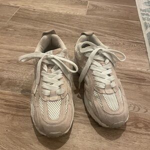 Light Pink Suede & Mesh Sneakers